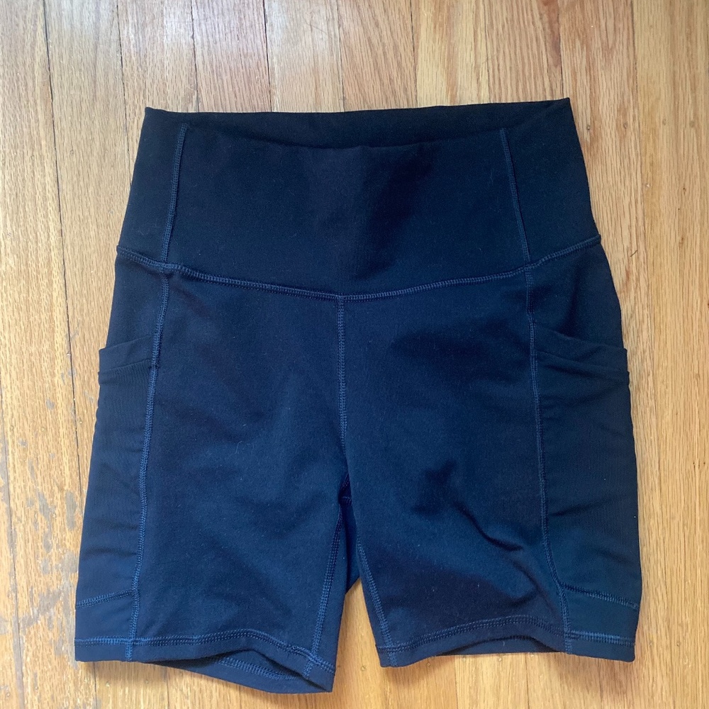 Women's Power Hold Black Biker Shorts